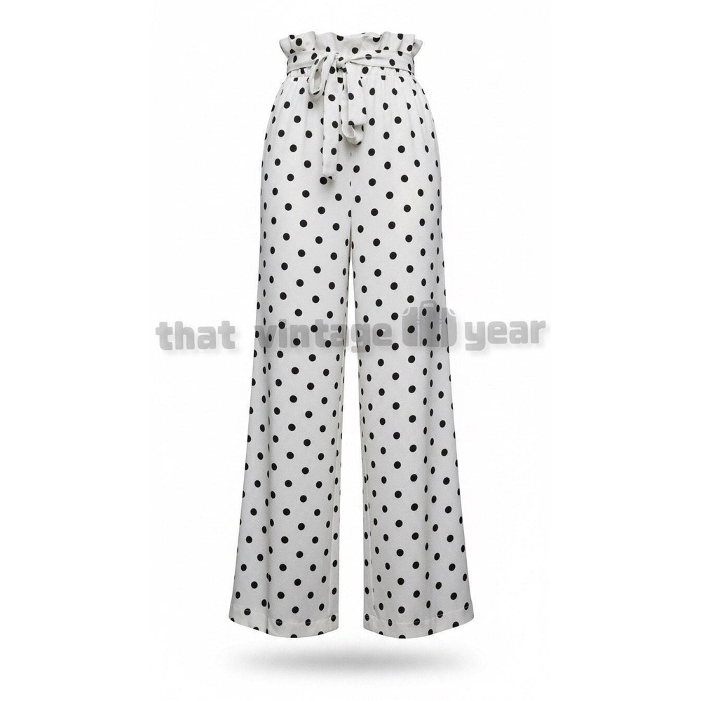 Anthropologie English Factory High Waisted Polka Dot Trousers Pants, Med - Picture 2 of 10